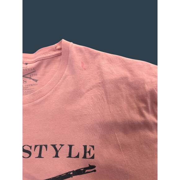 Grunt Style Pink Graphic Tee "This Well Defend" US 1776 Large Cotton Short Sleev - Picture 5 of 7